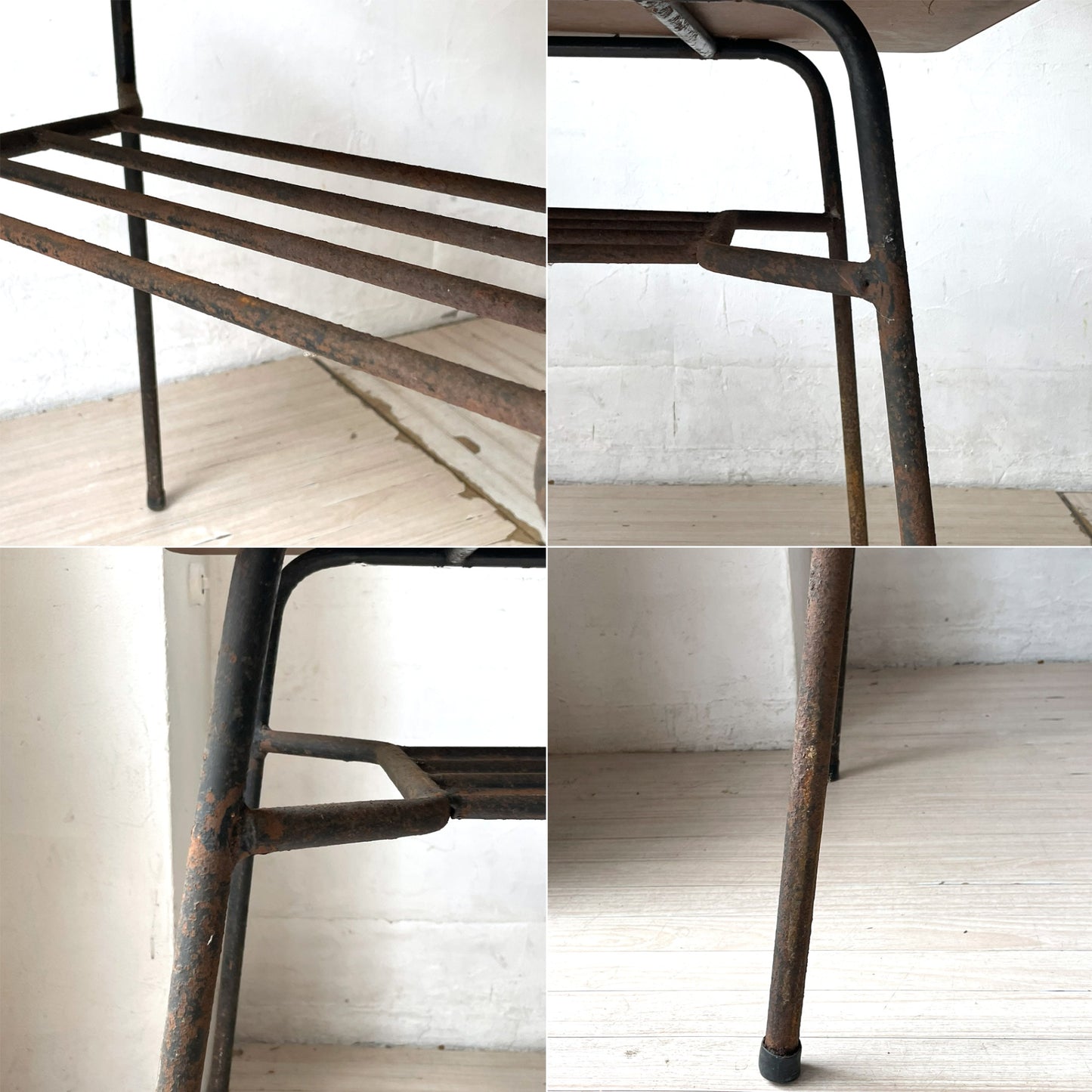 ジャパンビンテージ Japan Vintage 昭和レトロ 日本の古いテーブル デコラトップ 鉄脚 昭和レトロ 古道具 古家具 ★