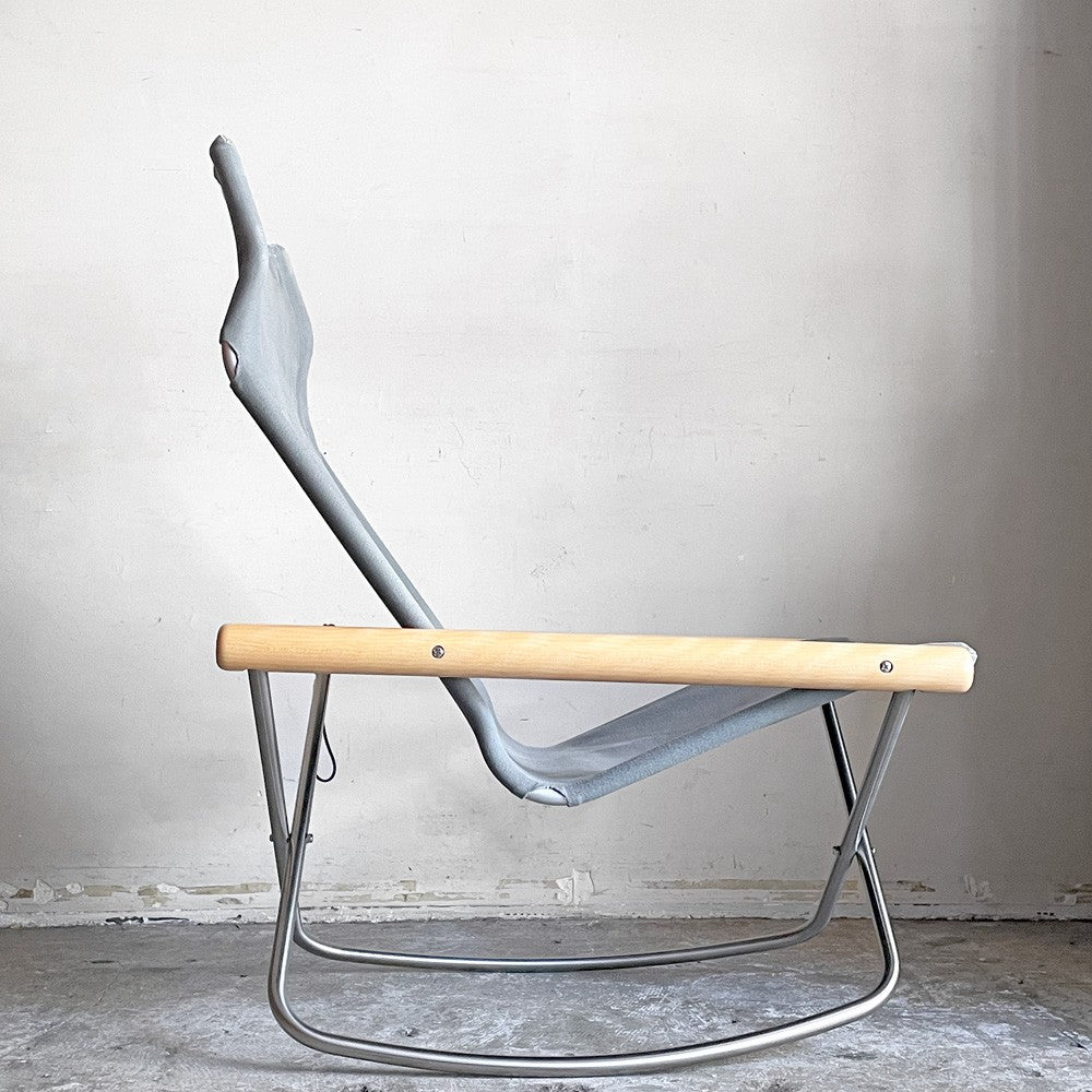 ニーチェアX  NY chair X フォールディングチェア ロッキング 折り畳み ナチュラル×グレー  MoMA 藤栄 新居 猛 ■