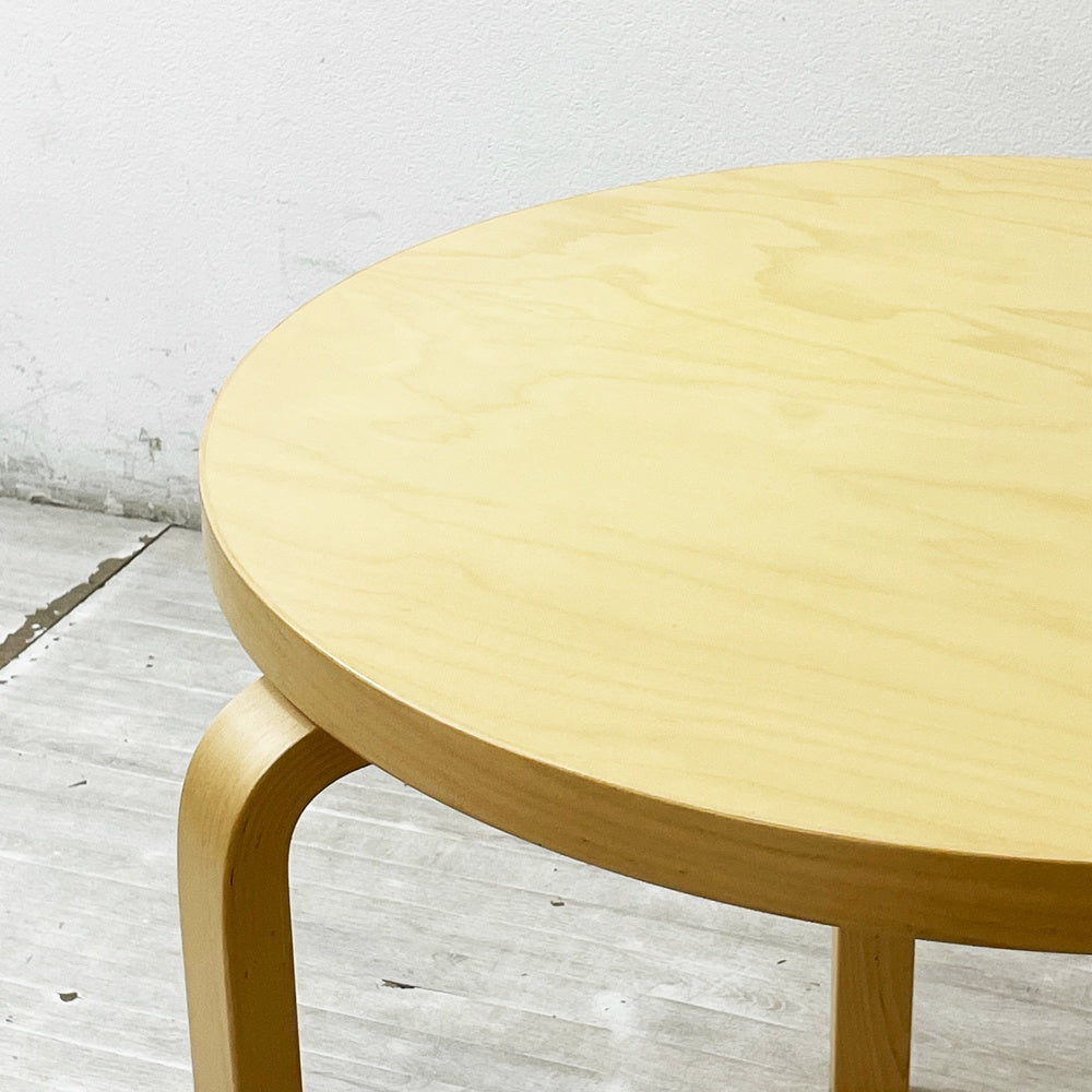 アルテック artek テーブル TABLE 90B ダイニングテーブル バーチ材 ナチュラルラッカー天板 Φ75cm アルヴァ・アアルト フィンランド 北欧家具 定価￥137,500- ●