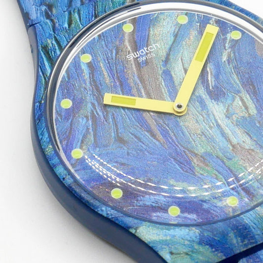 スウォッチ Swatch x MoMA ザ・スターリー・ナイト THE STARRY NIGHT BY VINCENT VAN GOGH 腕時計 SUOZ335 2021年 箱付 ●