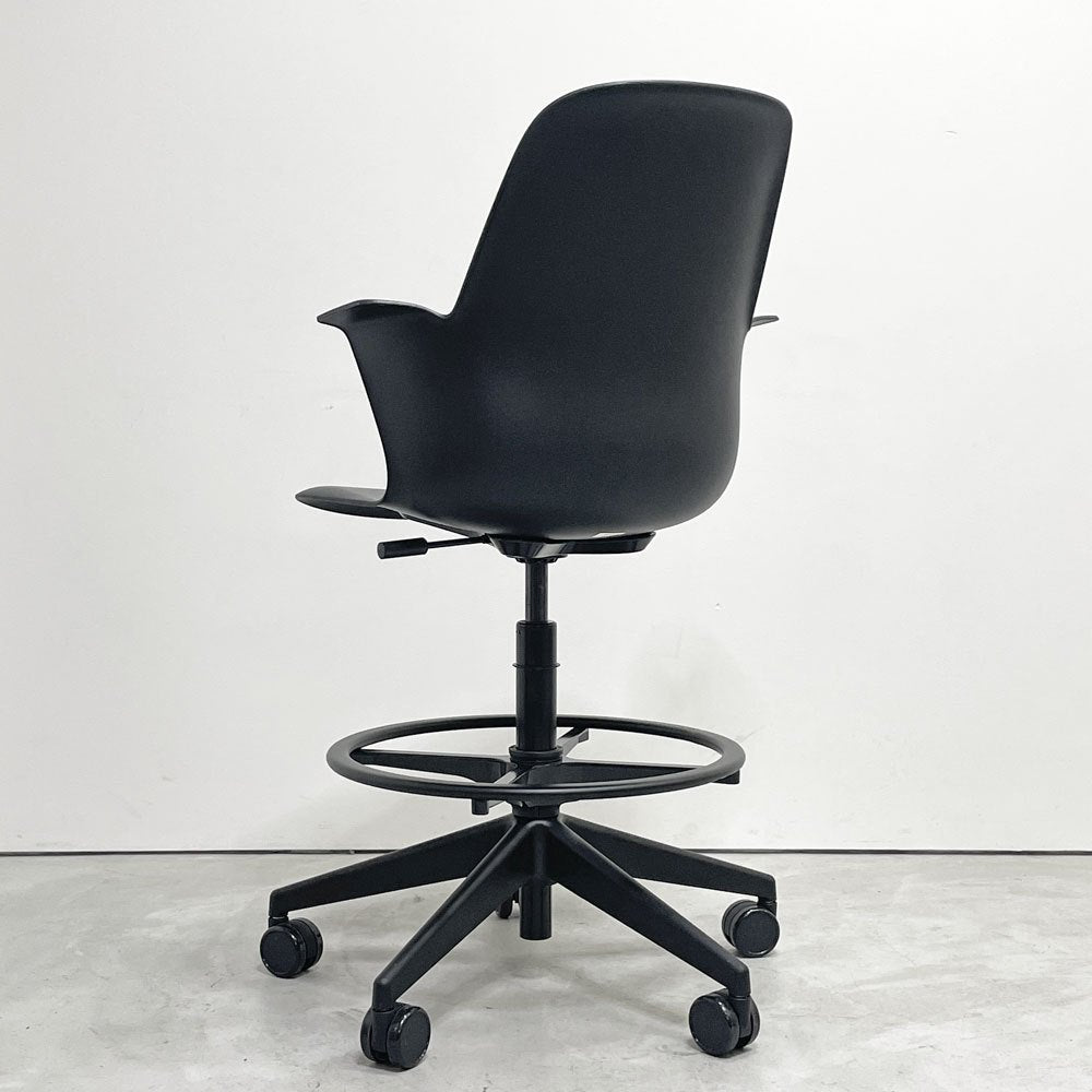 スチールケース Steelcase ノード ファイブスター スツール Node FIVE-STAR STOOL ハイチェア 製図チェア キャスター ブラック ●