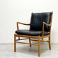カールハンセン＆サン Carl Hansen & Son OW149 コロニアルチェア ラウンジチェア ウォールナット材 本革 ブラック オーレ・ヴァンシャー ●