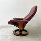 エコーネス EKORNES コンサル Consul ストレスレスチェア stressless リクライニングチェア オットマン付き クラシック レザー Mサイズ 2006年製 A ●