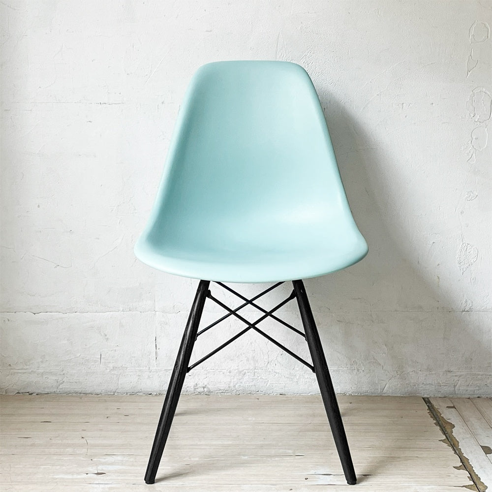 ハーマンミラー HermanMiller サイドシェルチェア ドゥエルレッグ DSW アクアスカイ × エボニー ポリプロピレン製 イームズ ミッドセンチュリー ★