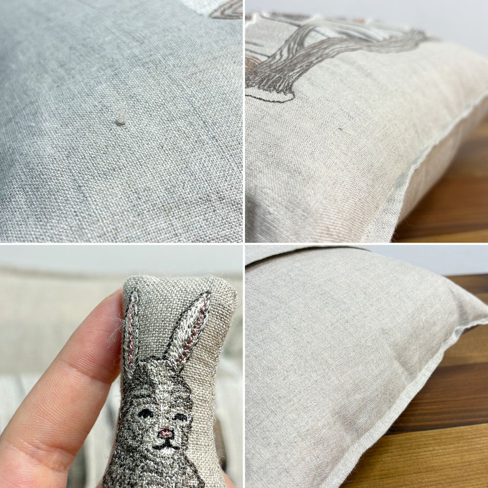 コーラルアンドタスク Coral & Tusk アスペンログバニーズ ウィズポケット Aspen log bunnies w/p 30x40cm クッション リネン カバーリング 刺繍 ●