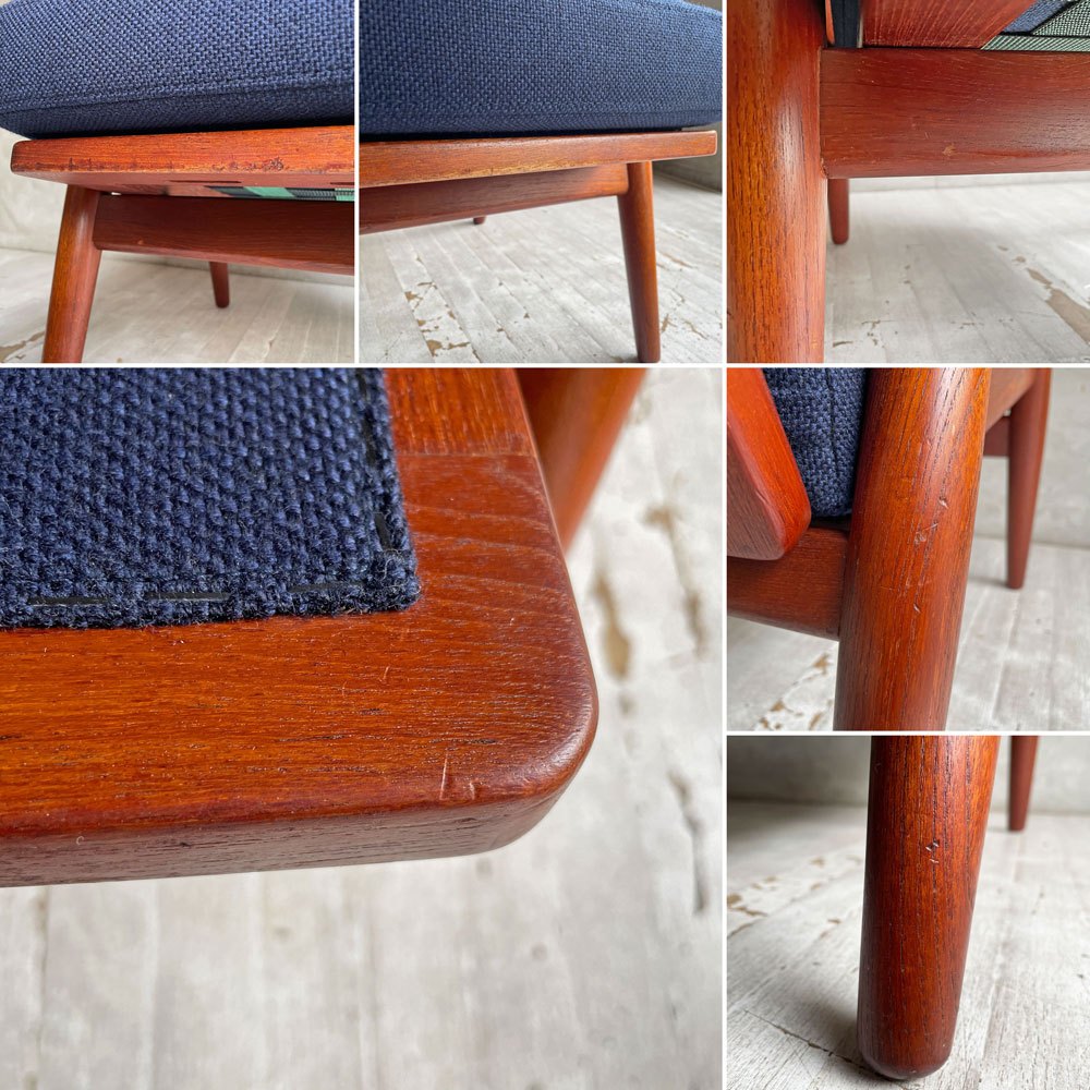 ゲタマ GETAMA GE270 1Pソファ イージーチェア ラウンジチェア チーク無垢材 ハンス・J・ウェグナー デンマークビンテージ 北欧家具 希少 ♪