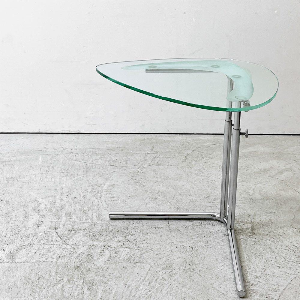 テクタ TECTA K22 サイドテーブル SIDE TABLE ガラス クリア 高さ調整可 アクセル・ブロッホイザー アレキサンダーカルダー ドイツ バウハウス ●