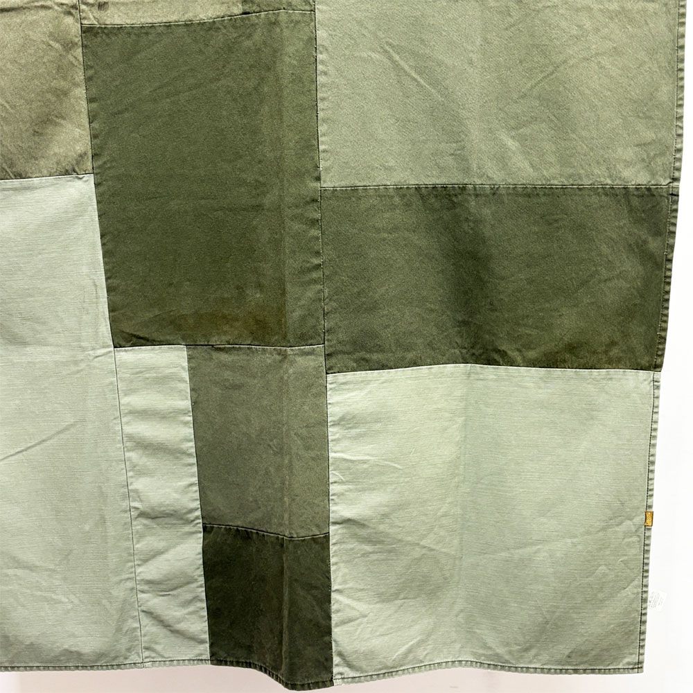 バッシュ BasShu KHAKI パッチワーク マルチクロス ファブリック 約140×190cm ミリタリーデザイン ●