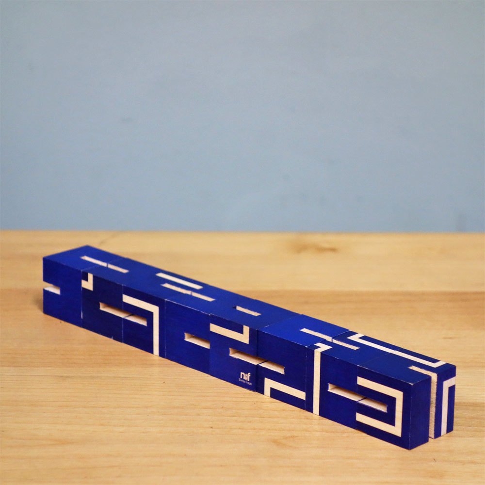 ネフ naef キューブレックス cublex ブルー Heiko Hilling 木製玩具 知育玩具 おもちゃ オブジェ スイス 廃番品 ◎