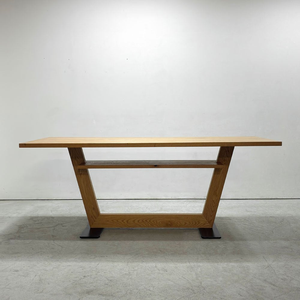 ヒラシマ HIRASHIMA リベリア プラス LIBERIA PLUS ダイニングテーブル 天板下ラック付き オーク無垢材 W182cm ナチュラルモダン ●