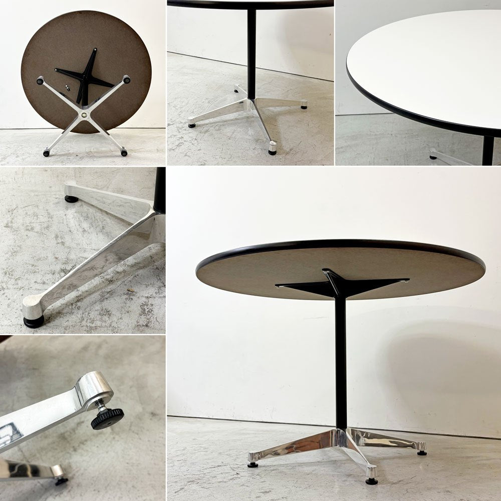 ハーマンミラー Herman Miller コントラクトテーブル ラウンドテーブル W106.5×H70cm ダイニングテーブル イームズ ミッドセンチュリーデザイン ●
