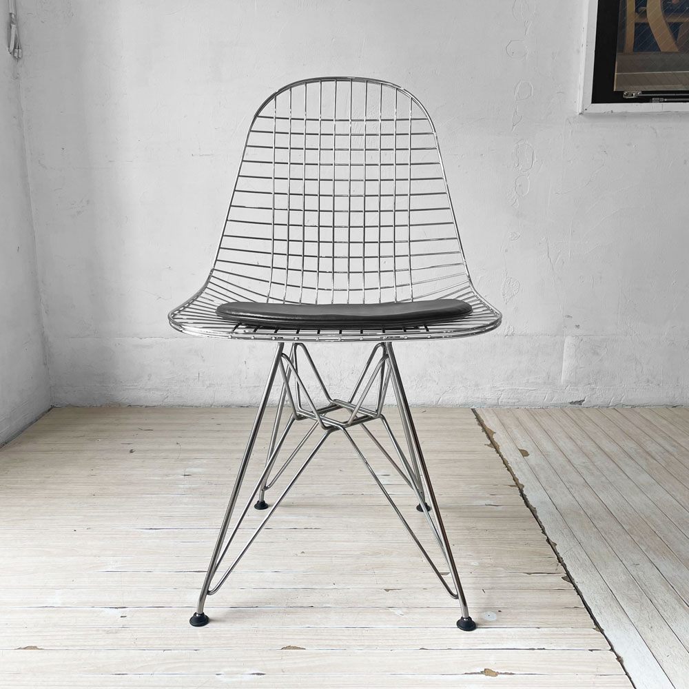 ハーマンミラー Herman Miller DKR ワイヤーチェア Eames Wire Chair エッフェルベース シートパッド付 C&R イームズ ミッドセンチュリー  ★