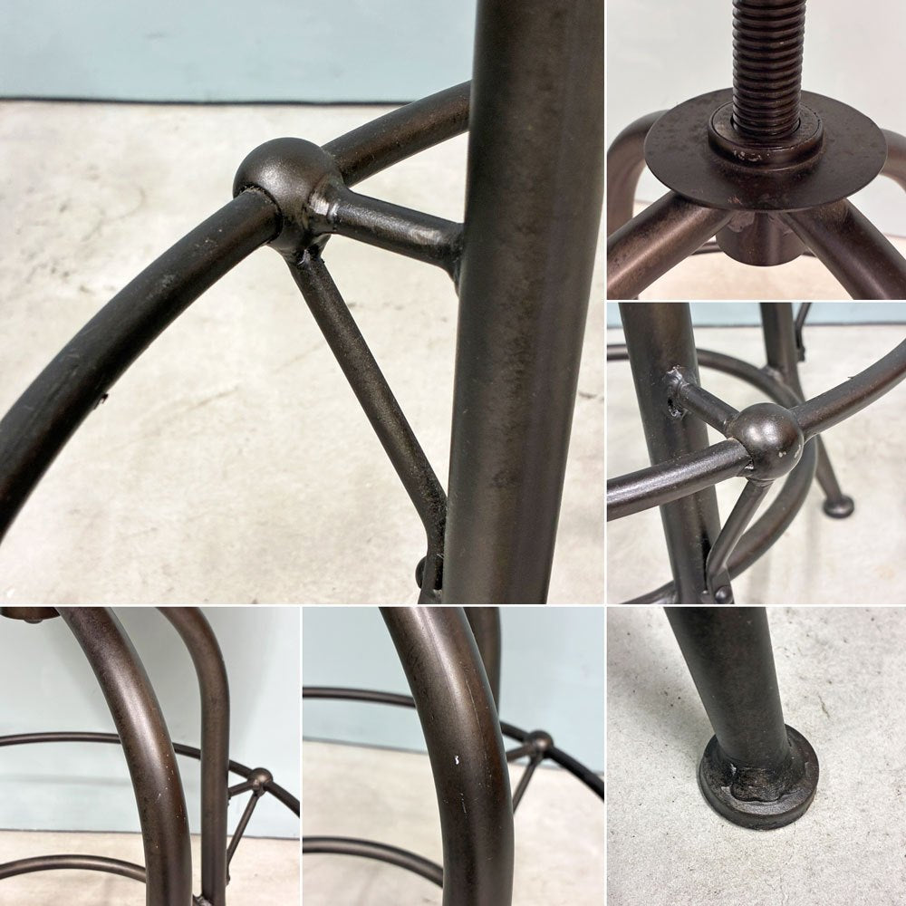 クラッシュゲート CRASH GATE ノットアンティークス Knot antiques バッカス BACCHUS サークルテーブル Φ65 昇降式 ニレ古材 アイアン ◎