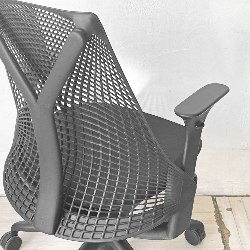 ハーマンミラー Herman Miller セイルチェア SAYL CHAIR デスクチェア オフィスチェア ミドルバック ブラック イヴ・ベアール ★