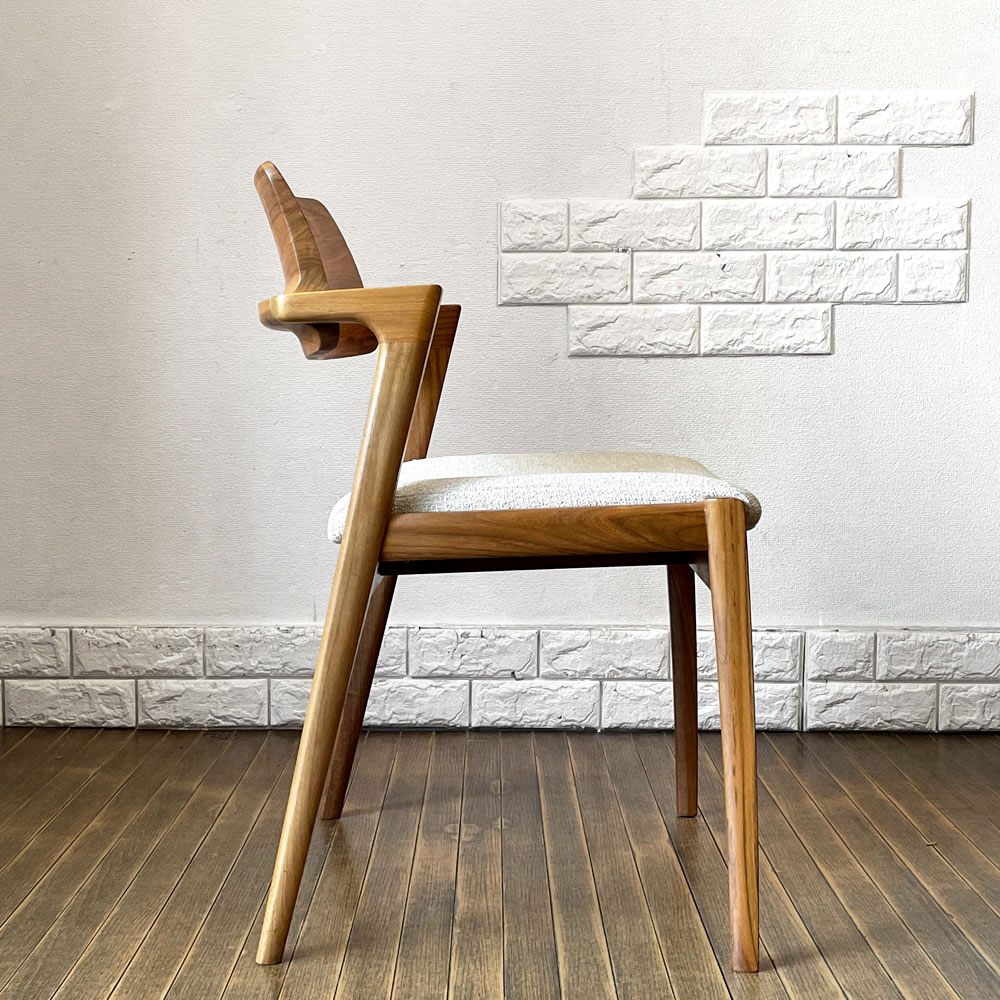 冨士ファニチア FUJI FURNITURE コティ Koti アームレスチェア ウォールナット材 カバーリング ハーフアーム 北欧スタイル ◎
