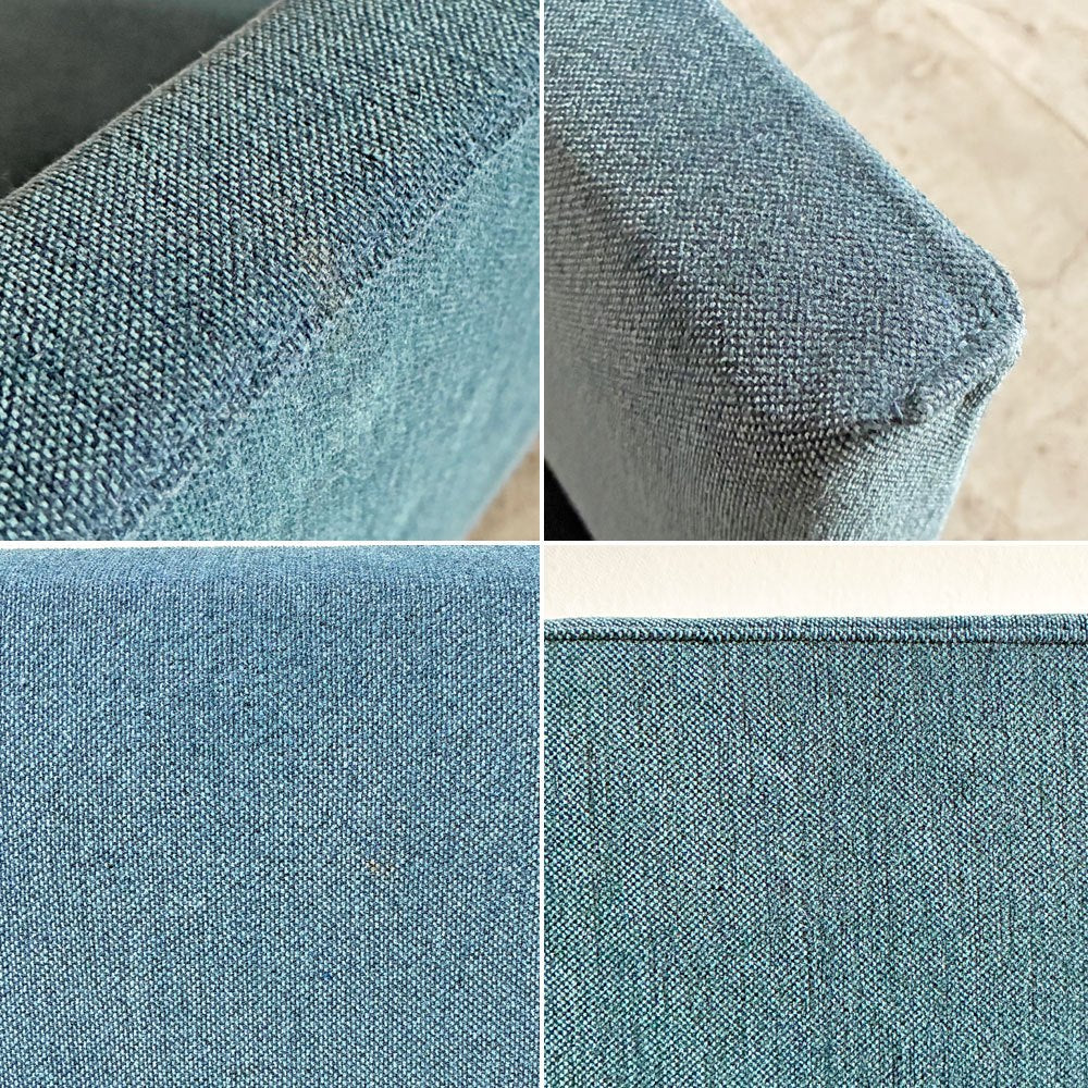 アクタス ACTUS タイム THYME ソファベンチ 3シーター ファブリック カバーリング ブルー系 オーク材 W150cm 定価￥117,700-以上 〓