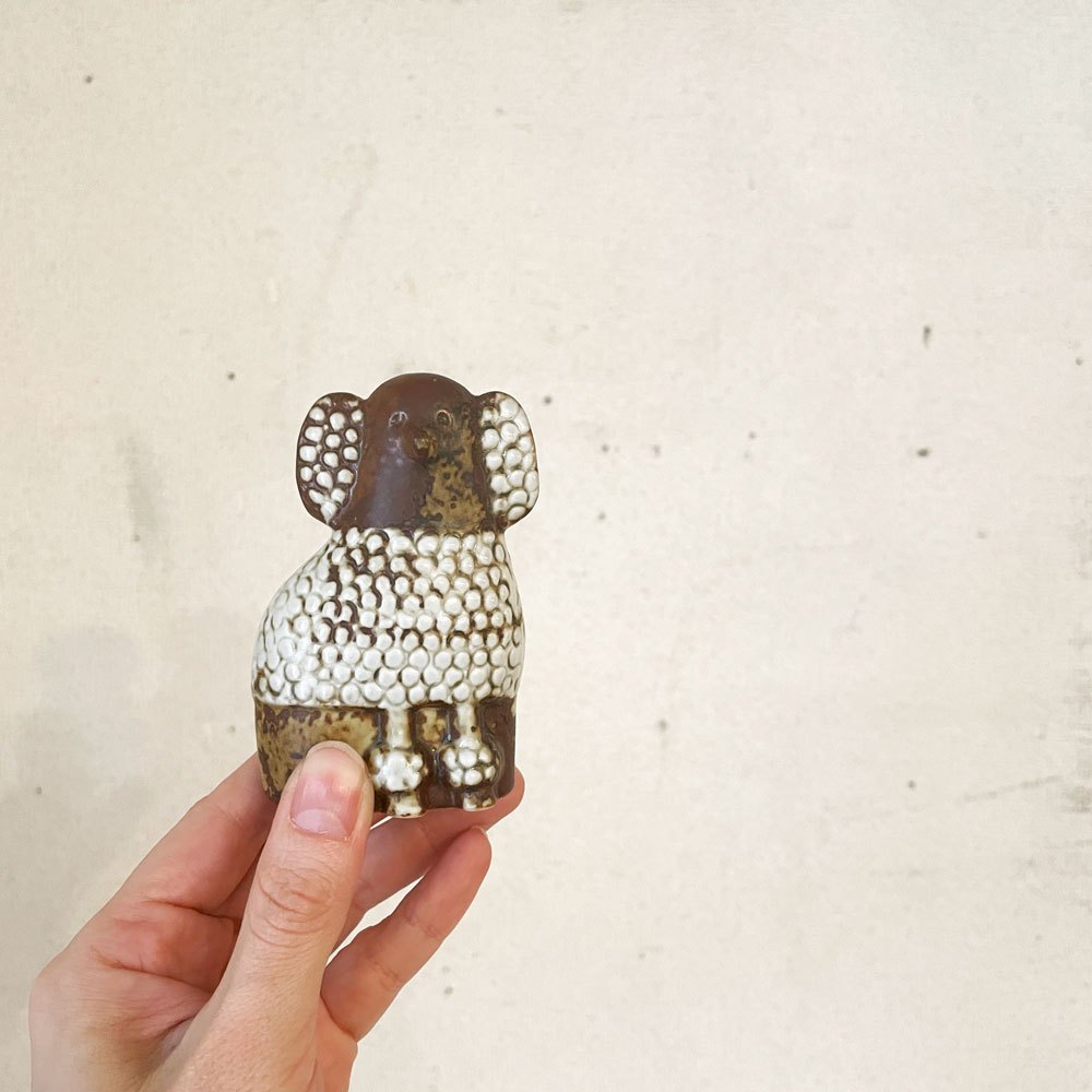 グスタフスベリ Gustavsberg ケンネル Kennel ツインプードル Tvilling Pudlar 右向き H6.5cm 陶製フィギュリン リサ・ラーソン スウェーデン 北欧ビンテージ ◎