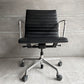 ハーマンミラー Herman Miller イームズアルミナムグループ マネジメントチェア アルミバフベース ガス圧昇降 5本脚キャスター 本革 レザー ブラック C ♪
