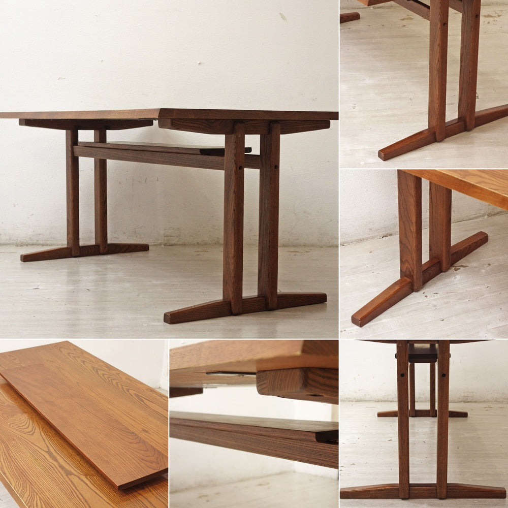 エーフラット a.flat モク ダイニングテーブル アッシュ無垢材 W150×D85×H67cm リビングダイニング 廃番モデル アジアンモダン ●
