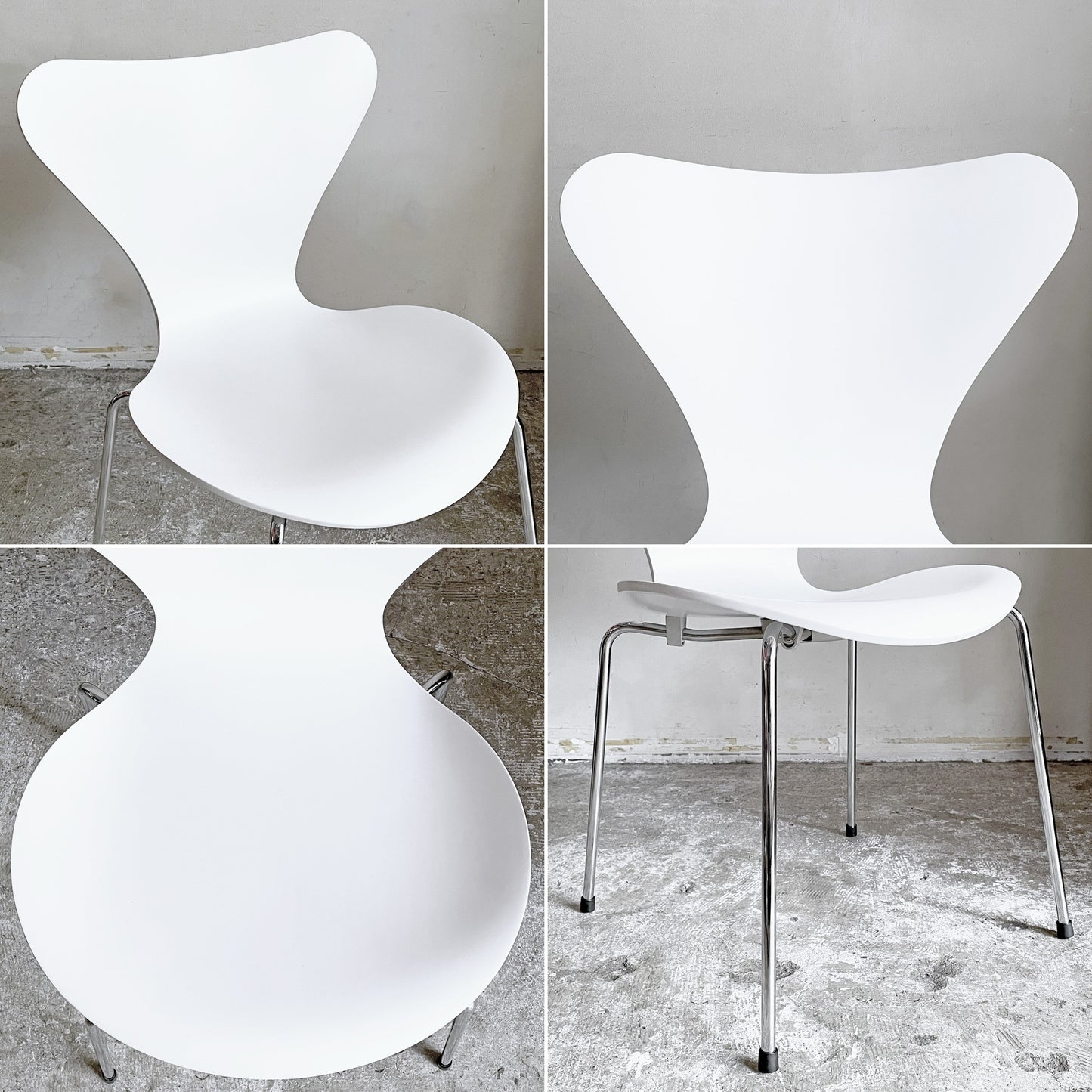 フリッツハンセン Fritz Hansen 3107 セブンチェア ホワイト ラッカー仕上げ スタッキング アルネ・ヤコブセン Arne Jacobsen デンマーク 北欧家具 B ■