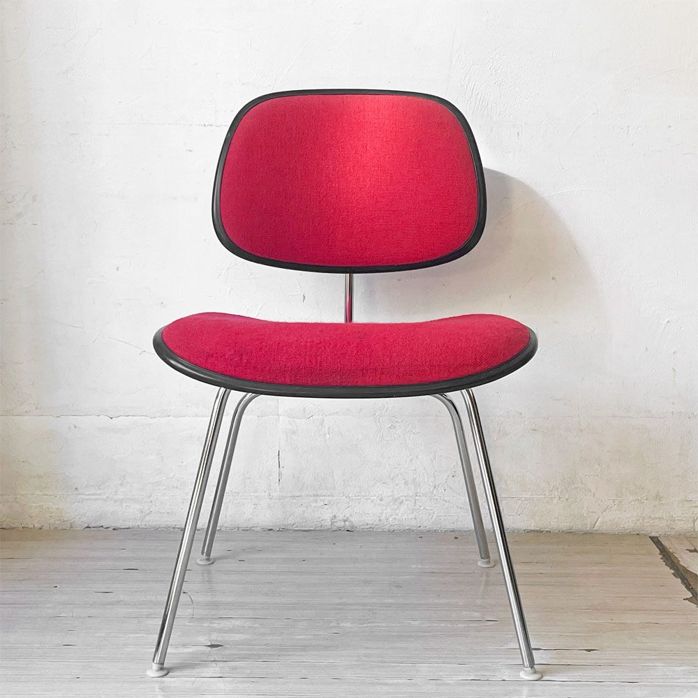 ハーマンミラー Herman Miller ツーピースプラスチックチェア Two Piece Plastic Chair DCM レッド ファブリック ビンテージ ミッドセンチュリー イームズ ★