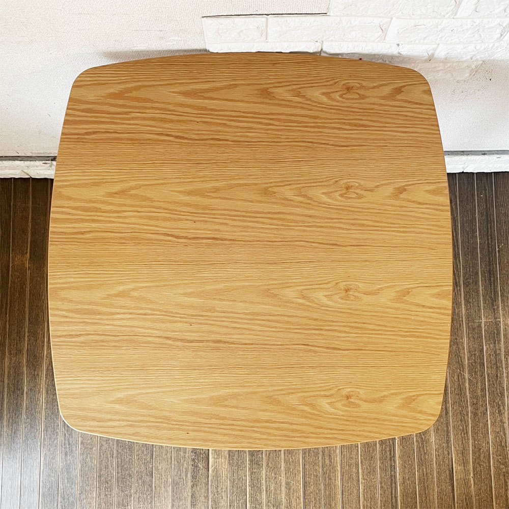 モモナチュラル MOMO Natural カフェテーブル Cafe Table Square X leg スクエア オーク材 スチールレッグ W68cm 定価￥32,500- 廃番 ◎