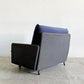 カッシーナイクスシー Cassina ixc. カレス CARESS 1シーターソファ 1人掛け ファブリック グレー×ネイビー モールドウレタン キャスター付 参考価格28万円 廃番 A 〓
