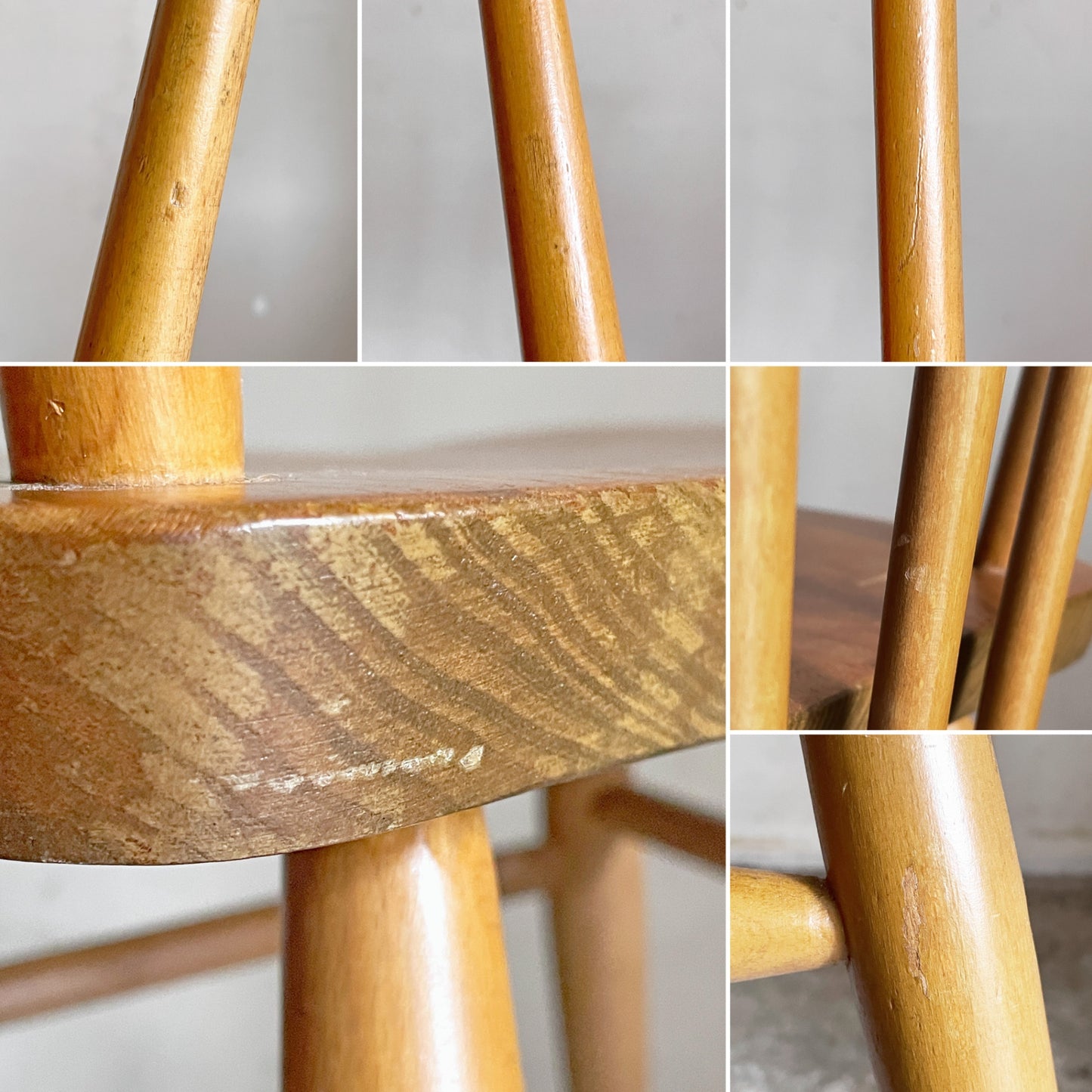 アーコール Ercol スティックバックチェア スピンドルチェア エルム材 UKビンテージ Vintage 英国家具 B ■