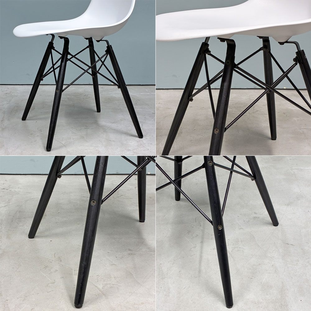 ハーマンミラー HermanMiller サイドシェルチェア ドゥエルレッグ DSW アルパイン × エボニー ポリプロピレン製 イームズ ミッドセンチュリー B ◎