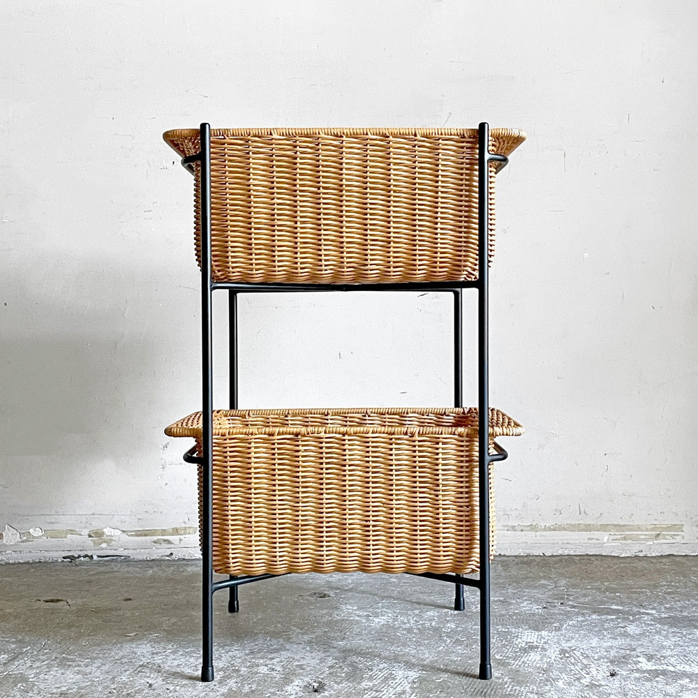 イデー IDEE ワラビー WALLABY バスケットスタンド BASKET STAND ラタン スチール ブラック ナチュラルデザイン ■