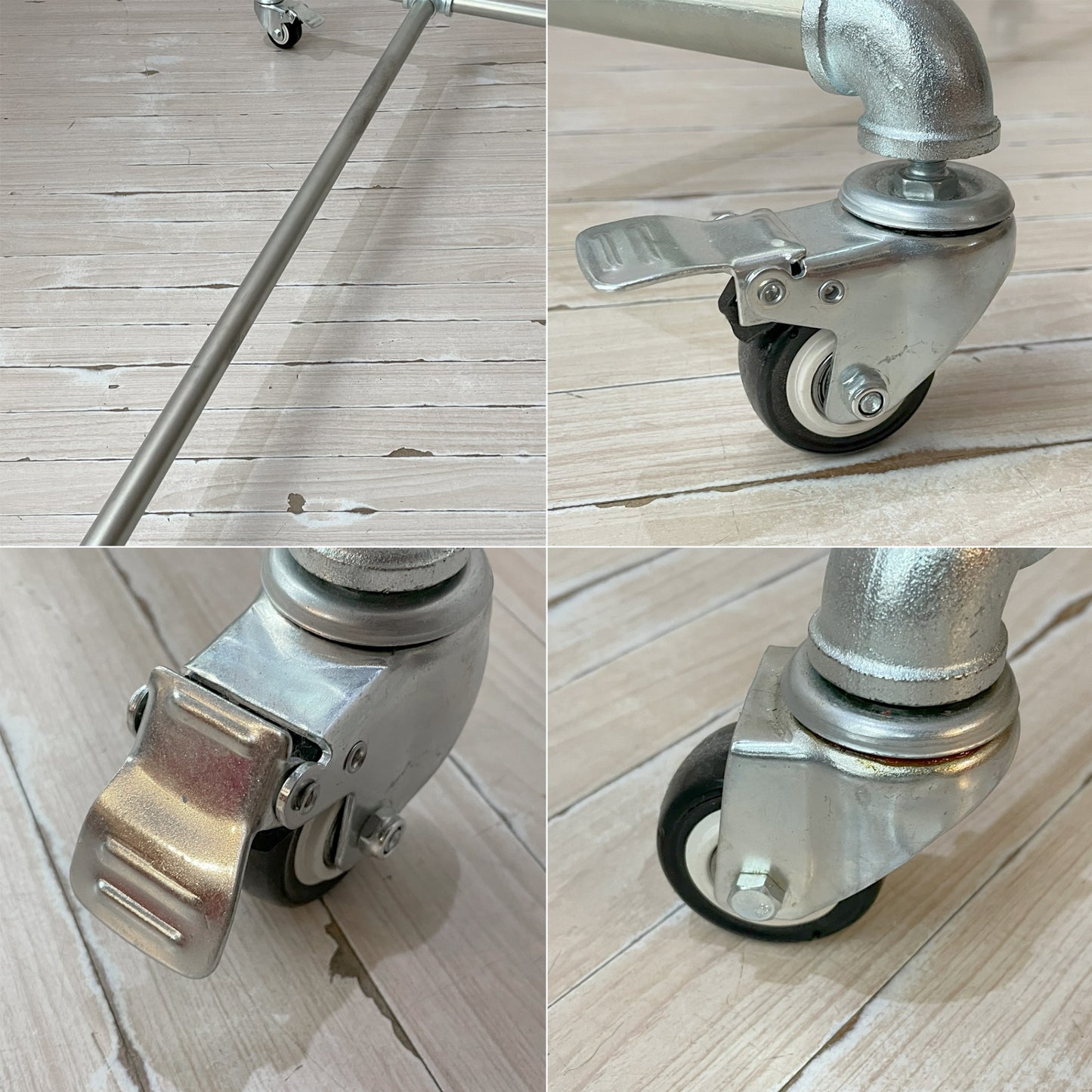 インダストリアルデザイン ガス管 gas pipe ハンガーラック キャスター付 工業系デザイン 什器  ★