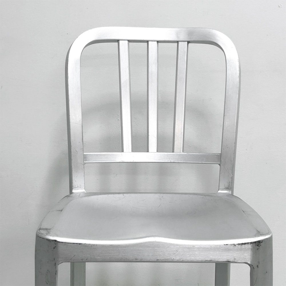 ネイビーバースツール Navy BarStool カウンターチェア アルミニウム インダストリアル リプロダクト A ●