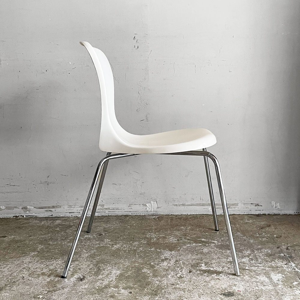 イデー IDEE ヨーンチェア YAWN CHAIR FRP ホワイト ダイニングチェア 岡嶌要 スペースエイジ 廃番 ■