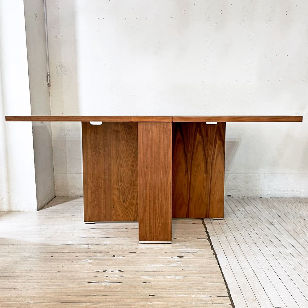モーダエンカーサ moda en casa 2+2 table バタフライ ダイニングテーブル ウォールナット w160cm 拡張天板 シンプルモダン 廃盤 ★