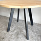かなでもの KANADEMONO ザ・カフェテーブル THE CAFE TABLE Black Steel 4pin ラウンド ラバーウッド材 ナチュラル Φ90cm ■