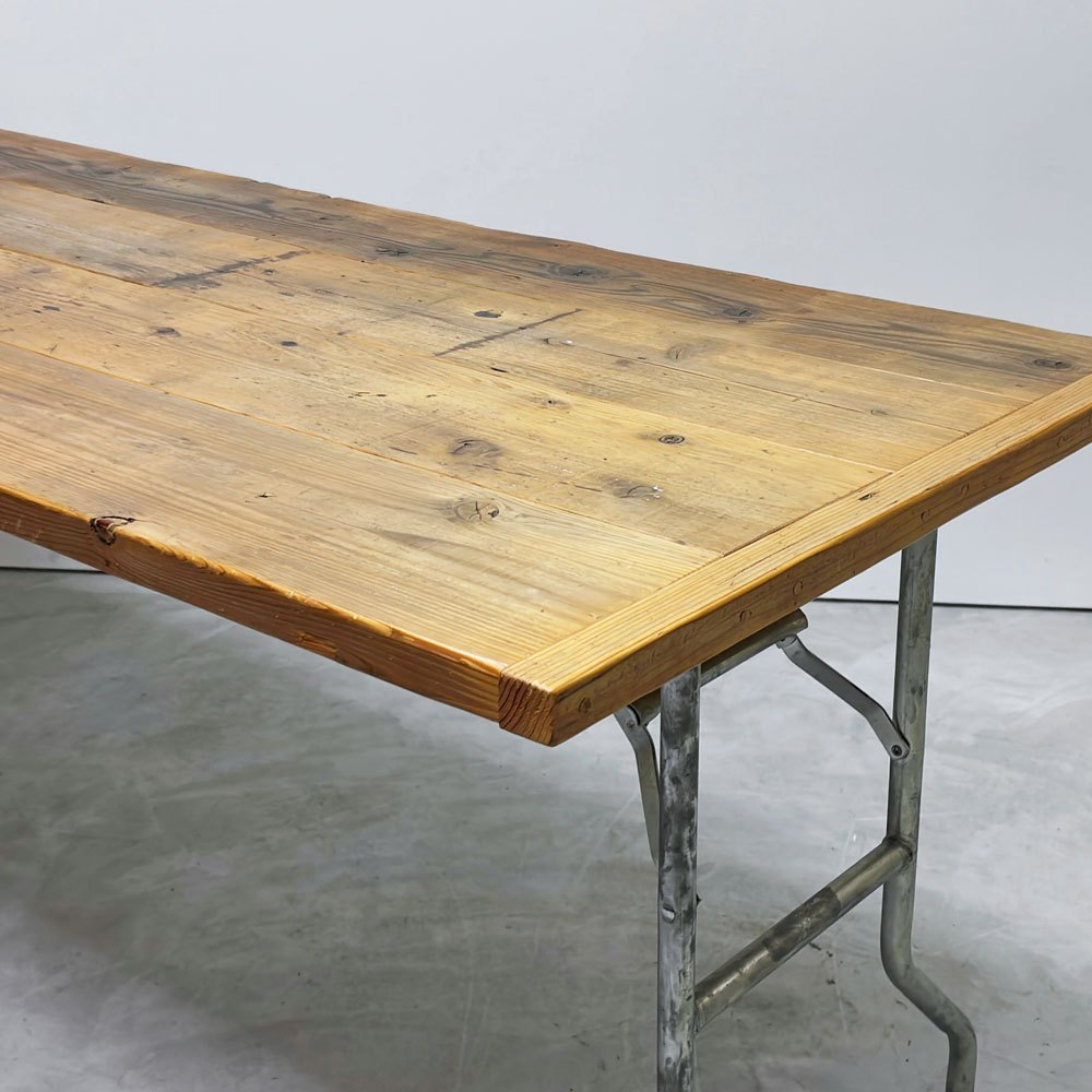 ワークテーブル エブコ EBCO ウィッシュボーンレッグ WISHBONE LEGS + 木製天板 W180cm 折り畳みテーブル 作業台 DIY P.F.S取扱い インダストリアル ●