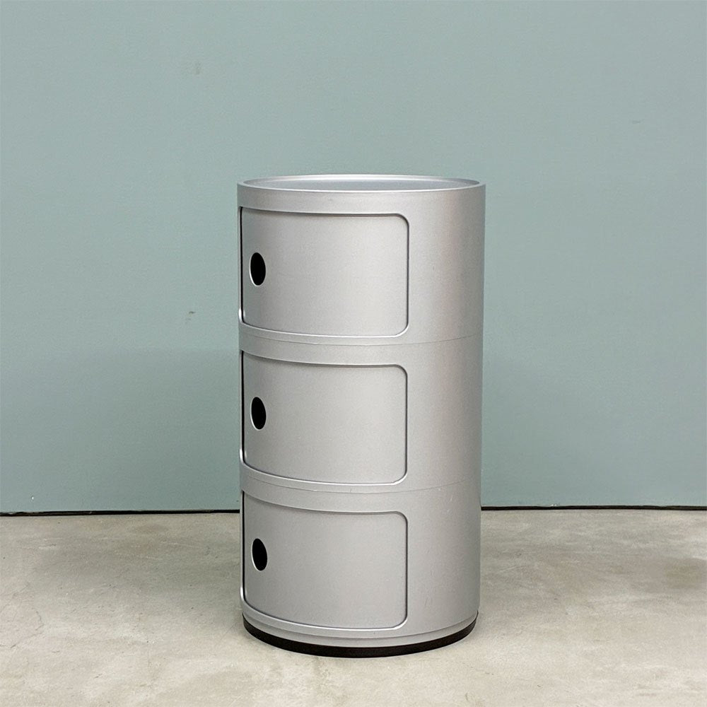 カルテル Kartell コンポニビリ COMPONIBILI 3段 シルバー ストレージボックス H58.5cm アンナ・カステッリ・フェリエーリ イタリア ◎