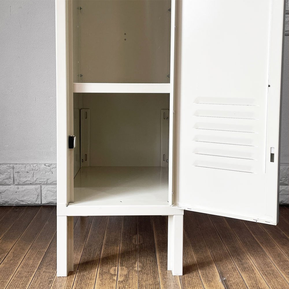 リオン LYON スチール ロッカー RECESSED HANDLE 1-TIER LOCKER シングルロッカー アイボリー インダストリアル US パシフィックファニチャーサービス取扱 ◎