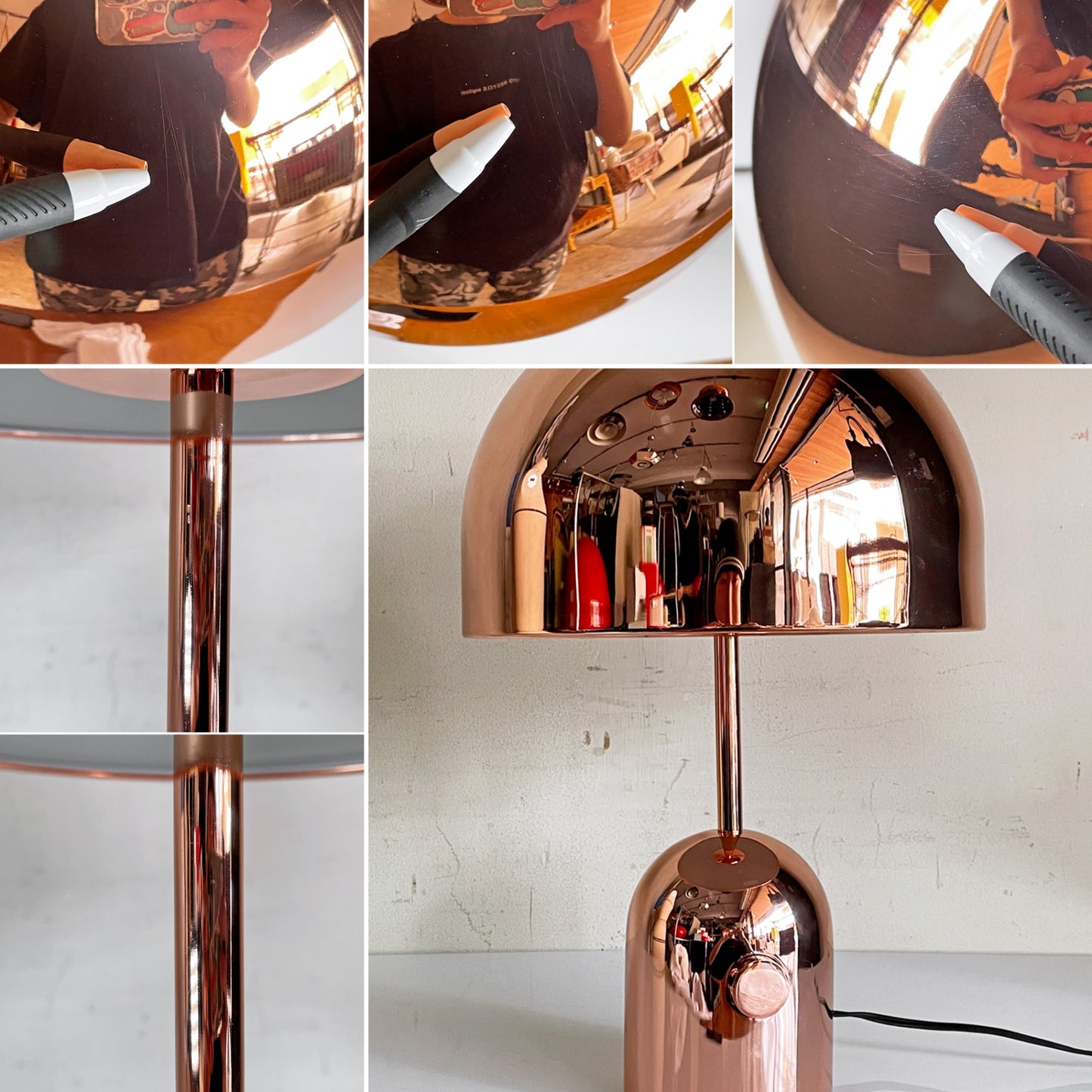 トムディクソン Tom Dixon ベル テーブルライト ラージ コッパー BELL TABLE LARGE COPPER LAMP 無段階調光式 展示品 ■