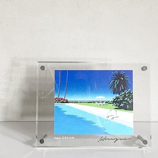 永井 博 サマーマッドネス SUMMER MADNESS 卓上アクリルアート サイン入り  フレーム付き 現代アート ■