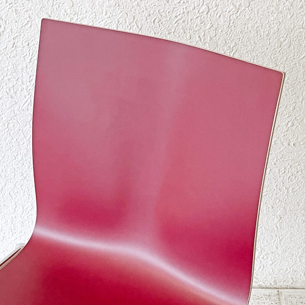 エンゲルブレヒト Engelbrechts チャリック CHAIRIK 107 ダイニングチェア スタッキング そり足 ボルドー 未使用品 デンマーク A ◇