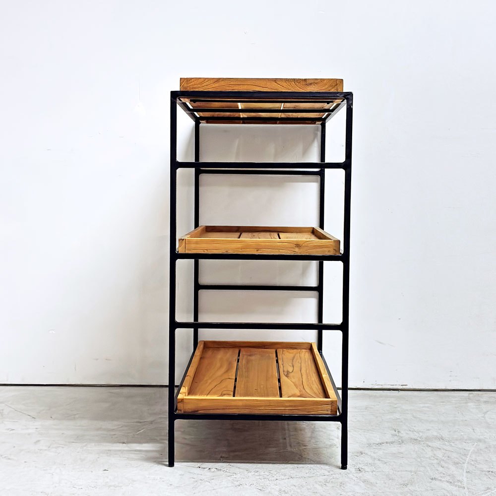 イデー IDEE ジャティ トゥア シェルフ JATI TUA SHELF オールドチーク無塗装 スチールフレーム ●