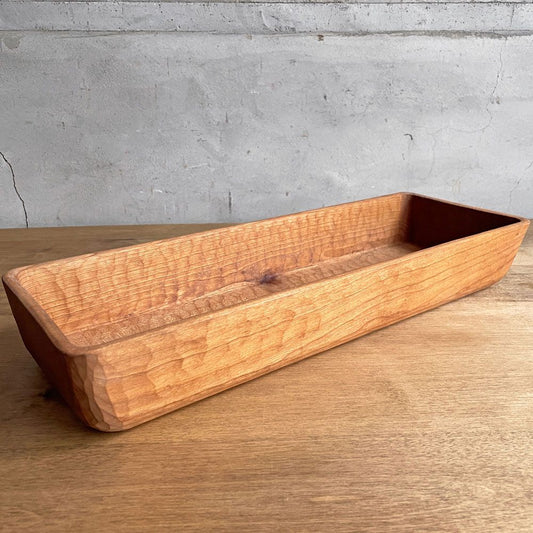 三谷龍二 Ryuji Mitani 山桜 長バット トレイ 長角盆  木の器 42×15×6.5 cm 木工作家 現代作家 希少サイズ ♪