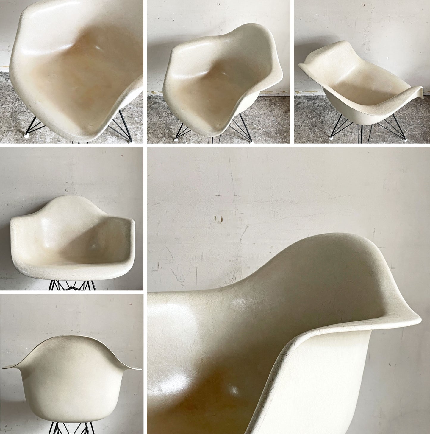 ハーマンミラー Herman Miller アームシェルチェア セカンド 2nd FRP パーチメント すっぴんモデル エッフェルベース イームズ ミッドセンチュリー ■