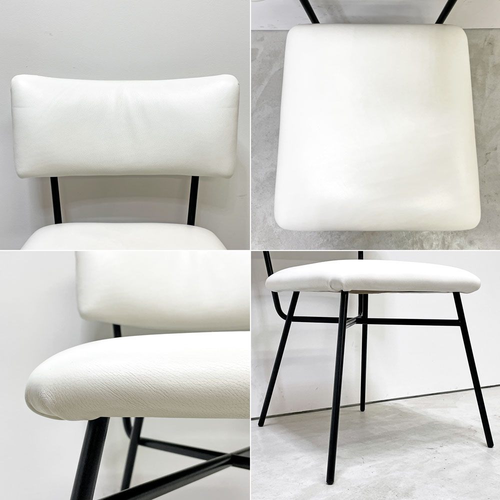 アルフレックス arflex エレットラ ELETTRA ダイニングチェア レザー ホワイト Studio BBPR イタリアモダン シンプルデザイン B ●