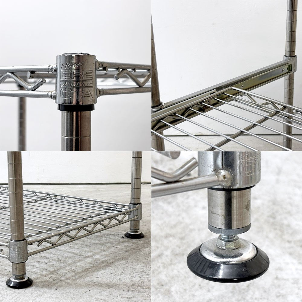 エレクター ERECTA メタルラック Metal Rack 6段 シェルフ W61.5cm × H159cmアジャスター付き スライド式棚板 ●