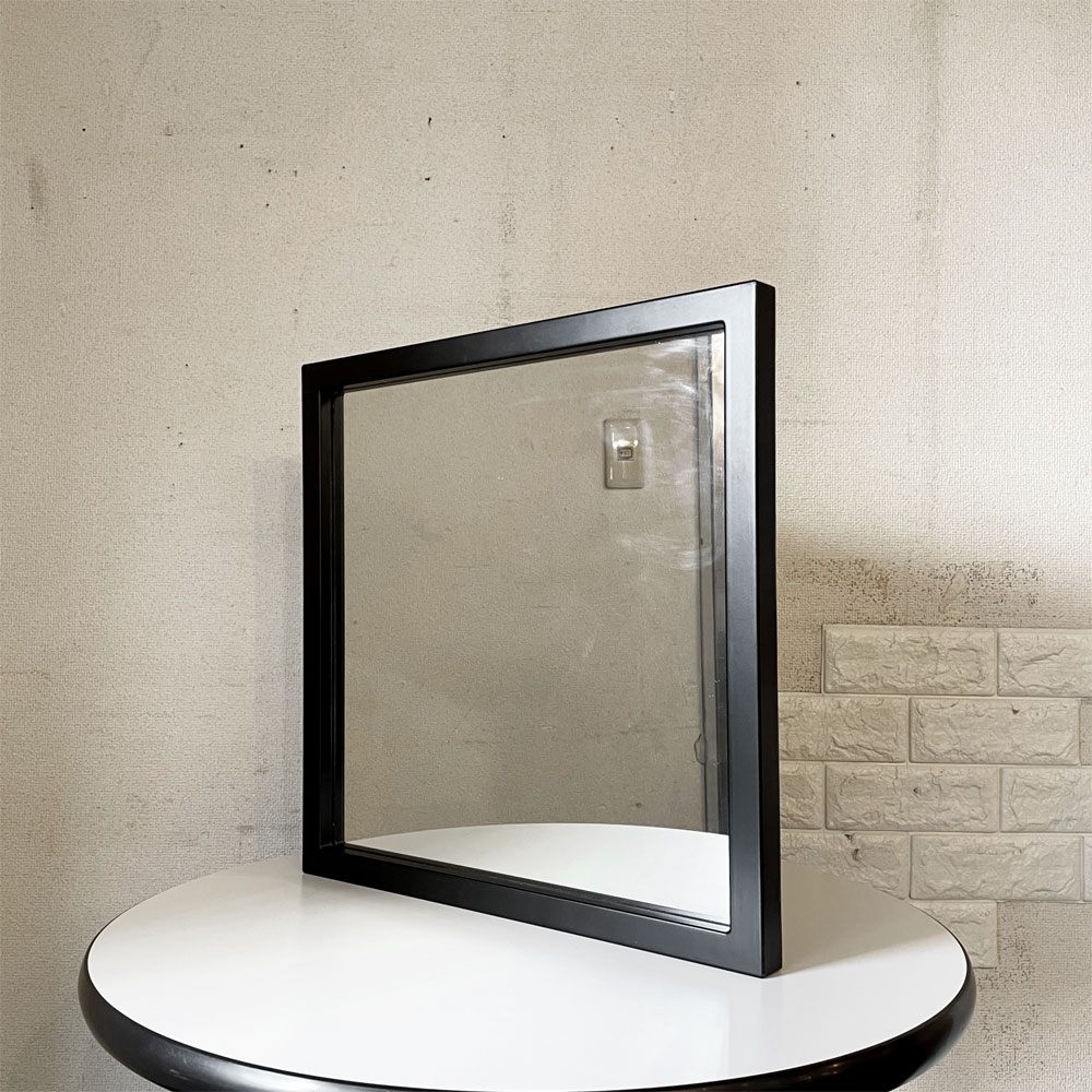 カルテル Kartell ウォールミラー Model 4727 ブラック スクエア 50×50cm アンナ・カステッリ・フェリエーリ Anna Castelli Ferrieri イタリア ビンテージ ◎