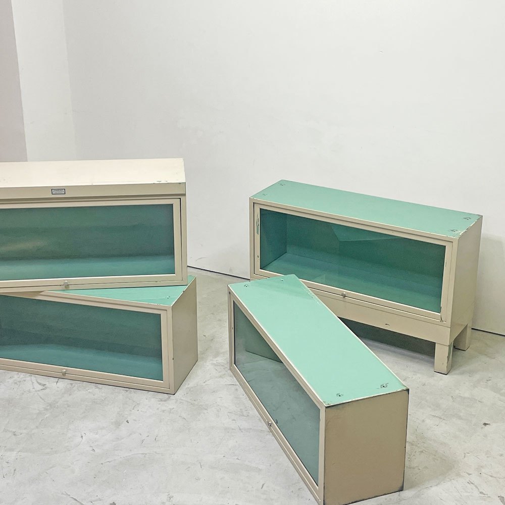 General Fireproofing Company スチール製 スタッキング ブックケース フリップアップ キャビネット USビンテージ ●