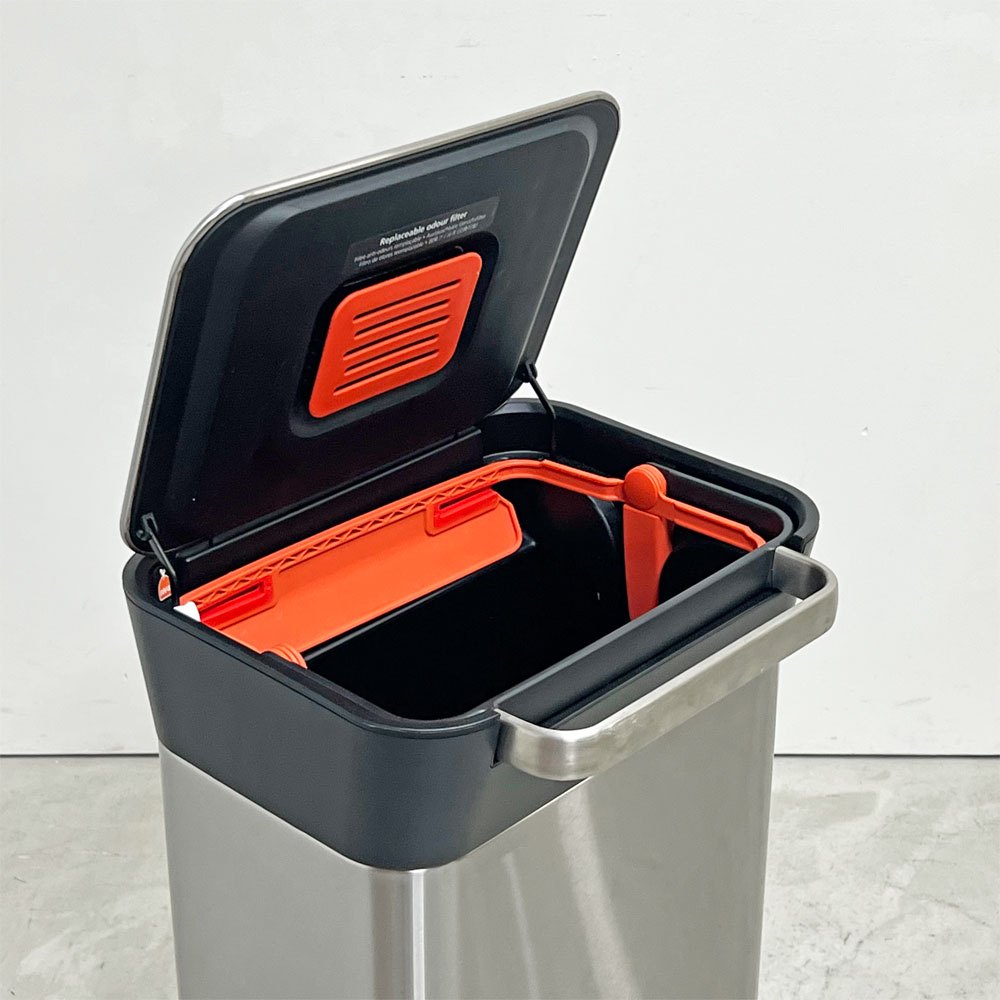 ジョセフジョセフ Joseph Joseph ゴミ箱 クラッシュボックス ステンレス 30L イタリア シルバー フットペダル ●