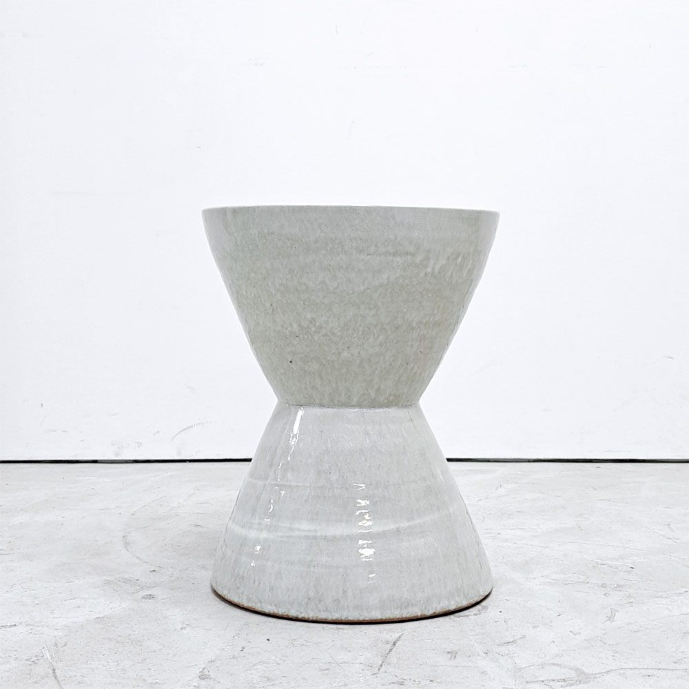 タイム＆スタイル TIME&STLE stoneware sculpture 石見焼 スツール TSSG102 サイドテーブル オブジェ 彫刻 嶋田窯 伝統工芸 定価￥95,700- ●